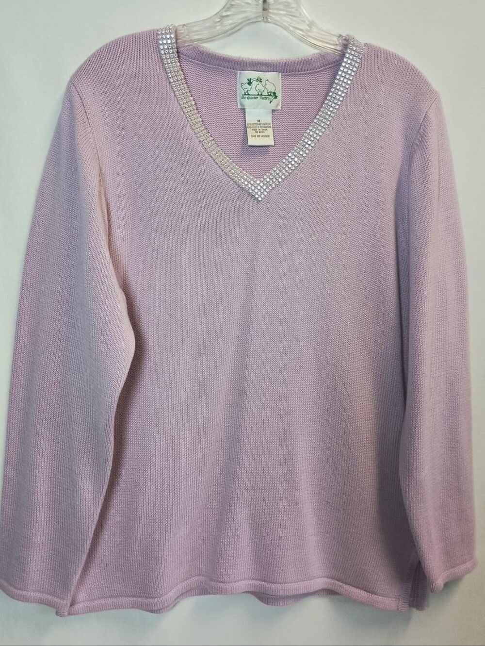The Quacker Factory Women’s Cotton Sweater – Size M Light Purple